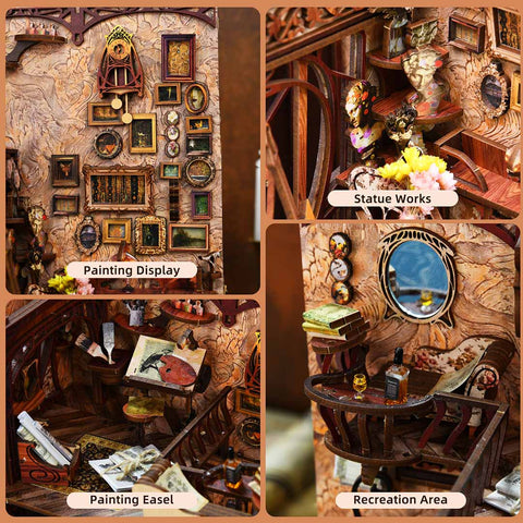 Fifijoy Painter's Day at Dusk DIY Booknook Shelf Insert