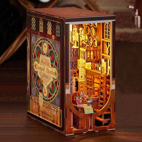 Fifijoy Roaring Twenties Speakeasy DIY 3D Wooden Book Nook Shelf Insert