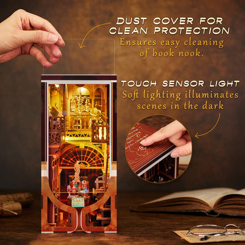 Fifijoy Roaring Twenties Speakeasy DIY Wooden Book Nook Shelf Insert Kit